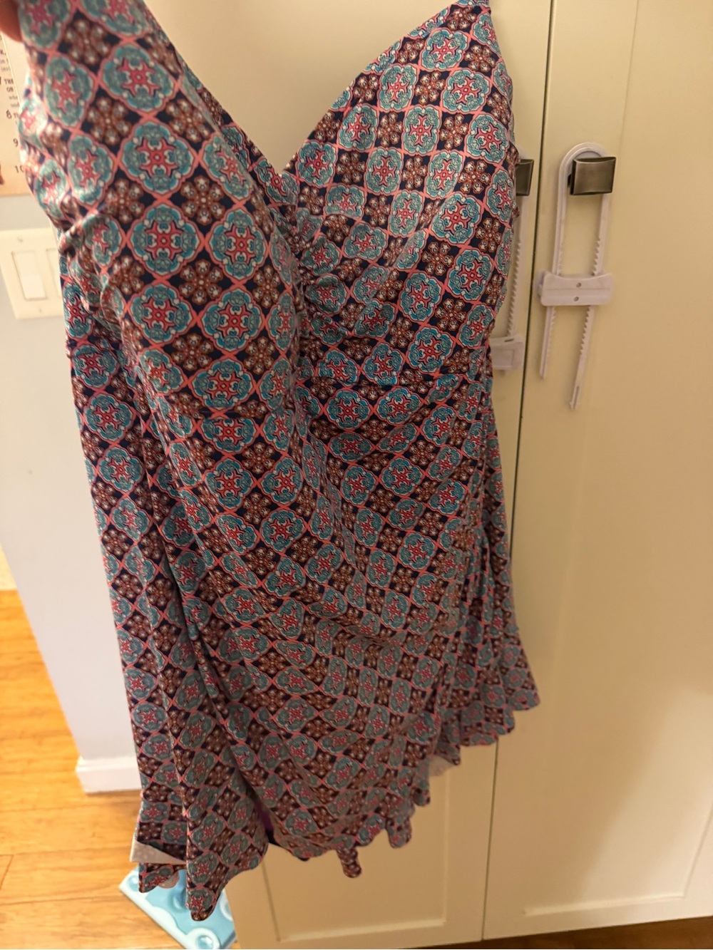 Liz Claiborne Teal and Brown Patterned One-Piece Swimdress
